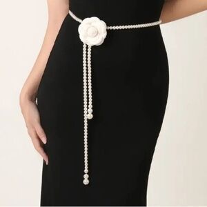 Pearl Flower Waist Belt Camellia Flower